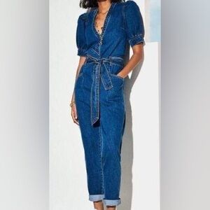 HappyXNature Denim Puff-Sleeve Jumpsuit